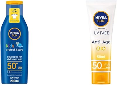 Lait de protection nivea sun kids, spf 50+, pack 200 ml peut varier & crème visage sun, anti-âge uv, spf 50, tube 50 ml. En tant que boutique en ligne leader en Côte d'Ivoire, DIAYTAR COTE D'IVOIRE se distingue par sa vaste gamme de produits et son engagement envers la satisfaction client. Nous nous efforçons de rendre votre expérience de shopping en ligne aussi agréable et pratique que possible, avec des options de paiement flexibles et des promotions régulières.