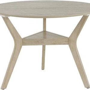 Table à manger ronde homes r us fraser - gris clair - 106