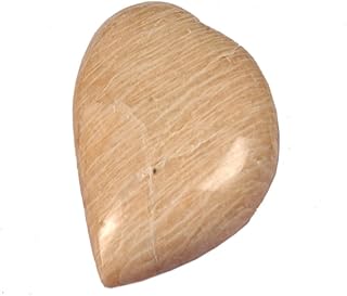 Gemscite crème pierre de lune pierre précieuse sculptée puff/cœur pierre de poche/guérison reiki