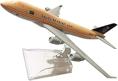 Avion métallique à l'échelle 16 cm du boeing 747 de saudi airlines