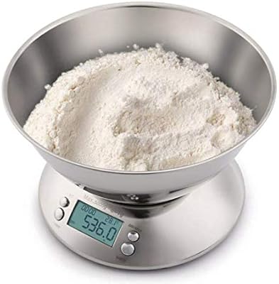 Balance alimentaire électronique de cuisine numérique en acier inoxydable skido 5kg/1g avec bol