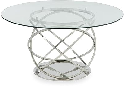 Table à manger ronde home r us luxury collection - argent - 142
