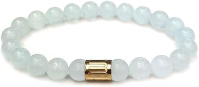 Bracelet en caoutchouc de pierres précieuses véritables de 8 mm pour femmes