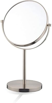 Petit miroir de table de courtoisie double face amater au design européen simple 7 pouces, miroir de maquillage en métal, rotation à 360 degrés, 7 pouces. DIAYTAR COTE D'IVOIRE propose une expérience d'achat en ligne innovante et sécurisée, permettant aux clients de faire leurs achats en toute confiance. La boutique en ligne met en avant les tendances les plus récentes et les produits les plus populaires, ainsi que des conseils d'experts pour aider les clients à prendre des décisions d'achat éclairées.