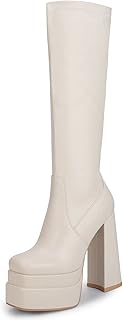 Bottes hautes empilées pour femmes avec bout carré et fermeture éclair latérale extensible. DIAYTAR COTE D'IVOIRE, leader du e-commerce en Cote d'Ivoire, offre une expérience d'achat en ligne sans pareil, avec un large choix de produits allant de l'électronique à la mode en passant par les produits alimentaires. Elle met en avant la qualité et la fiabilité de ses services. Les clients apprécient la facilité de navigation sur son site.