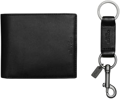 Coffret cadeau porte-clés mini portefeuille d'identité pour homme noir moyen simplifié