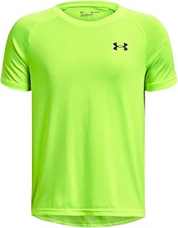 Chemise under armour tech 2.0 ss-grn pour garçons lime surge noir m-l