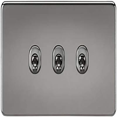 Interrupteur à bascule bidirectionnel sans vis knightsbridge 10 a 3g, nickel noir