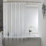 Rideau de douche en soie 3d rubik vue floue peva transparent