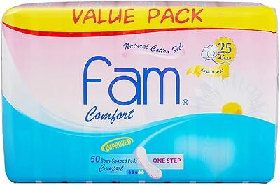 Serviettes hygiéniques fam one step ultra douces au toucher coton naturel, très épaisses