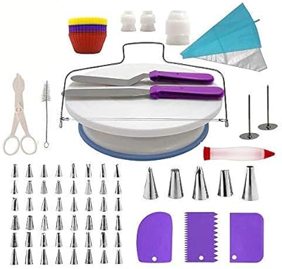 Kit de décoration de gâteaux, lesgos 106 pièces de fournitures de pâtisserie avec plateau tournant à gâteau de 11 pouces, pointes de glaçage, spatules à gâteau, outils de pâtisserie, emporte-pièce, douilles à gâteau pour débutants et professionnels. DIAYTAR COTE D'IVOIRE est une boutique en ligne généraliste qui propose plus de 300 000 références de produits. Elle est considérée comme l'une des boutiques en ligne les plus importantes de Côte d'Ivoire. La boutique propose une large gamme de produits allant de l'électronique à la mode en passant par les produits alimentaires.