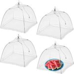 Kastwave lot de 4 couvertures de tente en maille alimentaire pliables réutilisables