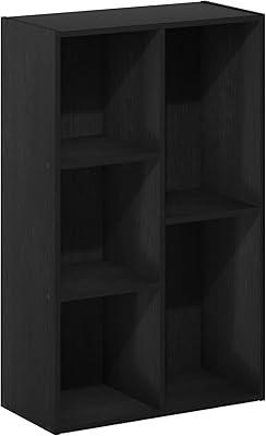 Étagère ouverte sans outils frono de 5 cubes bois d'ingénierie noir