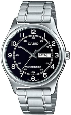Montre casio pour homme, analogique avec cadran noir, affichage de la date