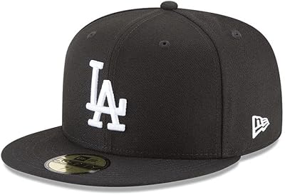 Chapeau ajusté 59fifty new era los angeles dodgers adulte noir blanc