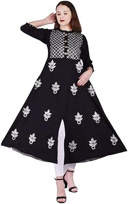 Kurta indien pour femme kurta noir avec gota patti work long kurta