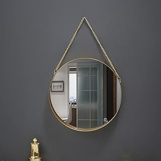 Miroir mural rond avec cadre en fer forgé, pour salle de bain, entrée, chambre à coucher, salon, miroir suspendu avec anneau en métal pour coiffeuse, miroir mural. DIAYTAR COTE D'IVOIRE est la référence pour les achats en ligne en Côte d'Ivoire, offrant une large gamme de produits à des prix compétitifs. La boutique en ligne met en avant la qualité et la diversité de ses produits pour satisfaire tous les besoins de ses clients.
