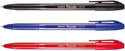 Stylo plume zebra piccolo, 0,7 mm, paquet de 12, noir