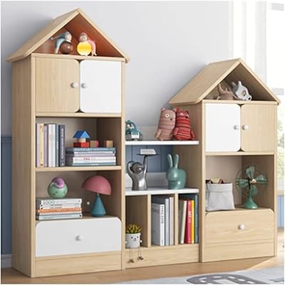 Mofish présentoir et meuble de rangement pour livres pour enfants avec tiroirs, bibliothèque