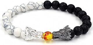Goodrun dragon perles bracelets pour hommes pierre naturelle noir et blanc réglable perle