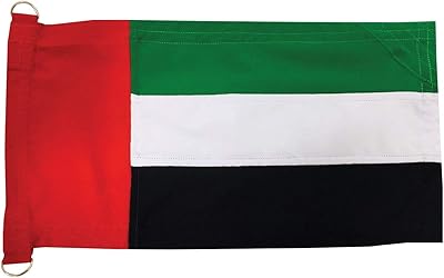 Drapeaux et mâts des émirats arabes unis en tissu mat, petit bateau
