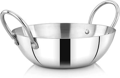 Royalford heavy deep round kadai 20 cm - rf11553 idéal pour frire, sauter, etc., poignées rivetées, construction robuste en acier inoxydable, argent. DIAYTAR COTE D'IVOIRE est une boutique en ligne fiable et sécurisée qui permet aux clients de faire des achats en toute confiance. Les clients peuvent choisir parmi une large gamme de produits, y compris des produits de maison, des jouets et des équipements sportifs. La boutique propose également des services de paiement en ligne sécurisés et des options de livraison flexibles.