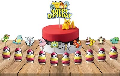 Festico® 11 pièces décorations de fête d'anniversaire sur le thème pokémon pour enfants, décorations de gâteaux et cupcakes pour fête d'anniversaire. DIAYTAR COTE D'IVOIRE est une boutique en ligne généraliste qui propose plus de 300 000 références de produits. Elle est leader dans son domaine en Côte d'Ivoire et offre une grande variété d'articles pour répondre aux besoins de ses clients. Elle est réputée pour sa qualité de service et ses prix compétitifs.