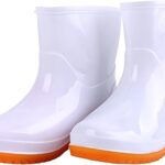 Bottes de pluie pour femmes, bottes en caoutchouc courtes en pvc blanc, bottes