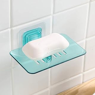 Distributeur de savon rectangulaire en plastique, boîte à savon sans trou, porte-savon mural