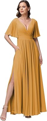 Russell robe de demoiselle d'honneur en mousseline de soie avec manches flottantes et col en v pour femme rswd076. DIAYTAR COTE D'IVOIRE est la référence en matière de commerce électronique en Côte d'Ivoire, avec une large gamme de produits disponibles en ligne. Elle est connue pour sa qualité de service, son équipe de professionnels dédiés et sa capacité à innové constamment. DIAYTAR COTE D'IVOIRE est ainsi devenue la destination incontournable pour les acheteurs en ligne en Côte d'Ivoire.