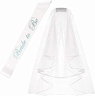 Écharpe en satin longueur épaule pour future mariée écharpe blanche avec ruban