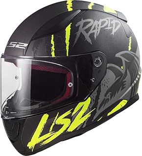 Casque moto intégral ls2 - rapid ff353 - raven - noir mat argent