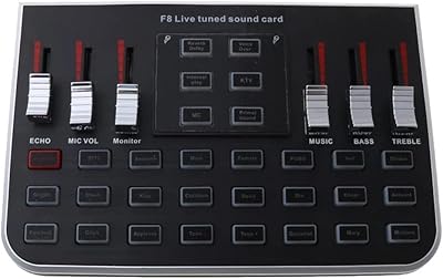 Carte son twdyc f8 live version anglaise mélangeur audio 6 modes avec microphone
