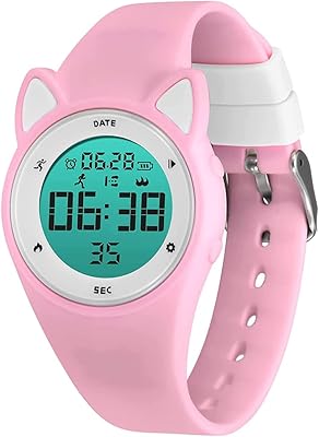 Montre de sport numérique pour enfants, filles et garçons, montre tracker de fitness