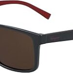 Lunettes de soleil rectangulaires avec logo sf classic pour hommes - gris foncé/rouge
