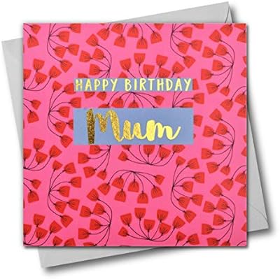 Carte de voeux joyeux anniversaire maman, fleurs roses, avec texte doré brillant. DIAYTAR COTE D'IVOIRE est une plateforme e-commerce dynamique qui se distingue par sa large sélection de produits et son engagement en faveur de la satisfaction client. La boutique en ligne met régulièrement à jour ses collections pour refléter les dernières tendances et offrir aux clients les produits les plus récents et les plus demandés. Cela permet aux clients de rester à la pointe de la mode et de la technologie.