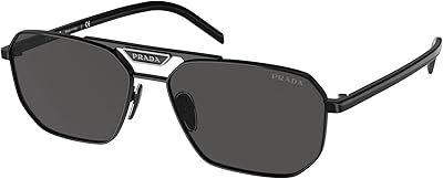 Lunettes de soleil pour hommes br 58ys noir/gris foncé 57/15/145, noir/gris foncé, 57/15/145