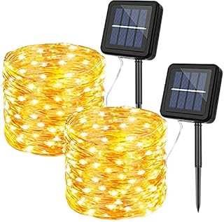 Lumières de noël à énergie solaire étanches de 33 pieds, guirlande lumineuse 100