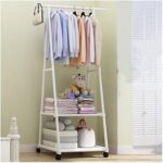 Porte-manteau triangulaire multifonctionnel yamim, porte-vêtements suspendu amovible pour chambre à coucher avec roulettes