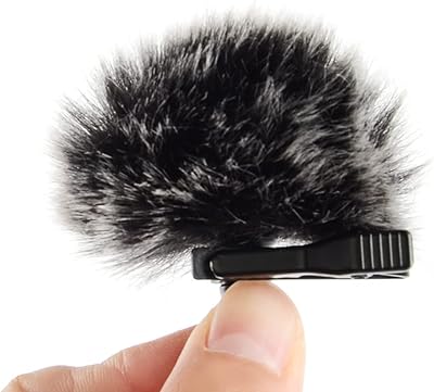 Sunkizzrs® pare-brise de microphone en fourrure noire pour l'extérieur, chat mort pour micro