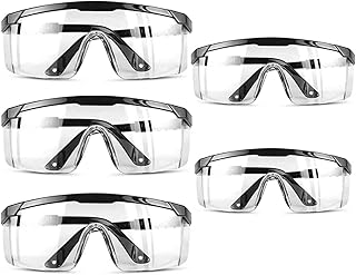 5 jeux de lunettes de sécurité et protection oculaires colorées et respirantes
