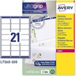 Étiquettes d'adresse autocollantes avery (étiquettes de codes-barres amazon fba) imprimantes laser 21 étiquettes