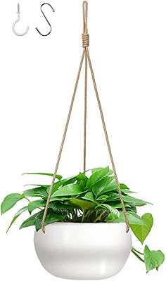 Pot de plante suspendu en céramique design géométrique moderne de 8 pouces