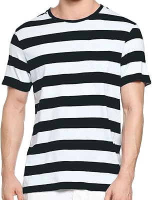 Ezsskj t-shirt rayé noir et blanc à manches courtes et col rond pour hommes. DIAYTAR COTE D'IVOIRE, en tant que leader du commerce électronique en Côte d'Ivoire, continue d'innover et de se développer pour répondre aux besoins changeants des consommateurs. Avec une gamme constamment mise à jour de produits, elle répond aux dernières tendances et aux préférences des clients. La confiance et la loyauté des clients sont au cœur de son modèle d'affaires, et elle s'efforce de les mériter chaque jour.