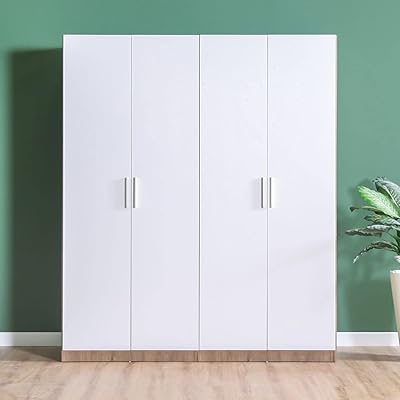 Danube home armoire 4 portes pour suspendre des vêtements avec tringles et étagères