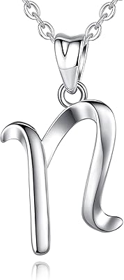 Collier pendentif eudora en argent sterling 26 lettres avec chaîne ronde de 18"
