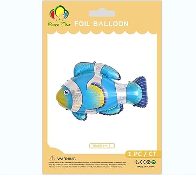 Party time - 1 ballon en aluminium bleu finding nemo poisson créatures marines