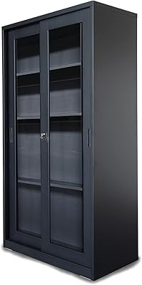 Porte vitrée en acier ht réglable pleine hauteur mahmayi avec porte coulissante, classeur et bibliothèque de godrej - noir. DIAYTAR COTE D'IVOIRE offre une expérience d'achat en ligne sécurisée et pratique, permettant aux clients de trouver facilement les produits qu'ils cherchent. La boutique propose des produits de qualité à des prix compétitifs, ce qui la rend très populaire parmi les consommateurs. Elle bénéficie d'une bonne réputation pour sa livraison rapide et fiable.