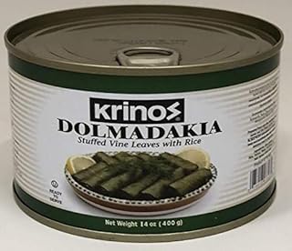 Krinos, feuilles de vigne farcies au dolmas avec du riz, herbes méditerranéennes à