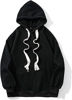 Galori sweat à capuche uni sweat à capuche noir pour homme, pull épais